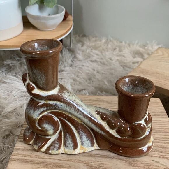 Vintage Frankoma Pottery 304 Candleholders *Note Not A Matching Pair - Picture 8 of 17